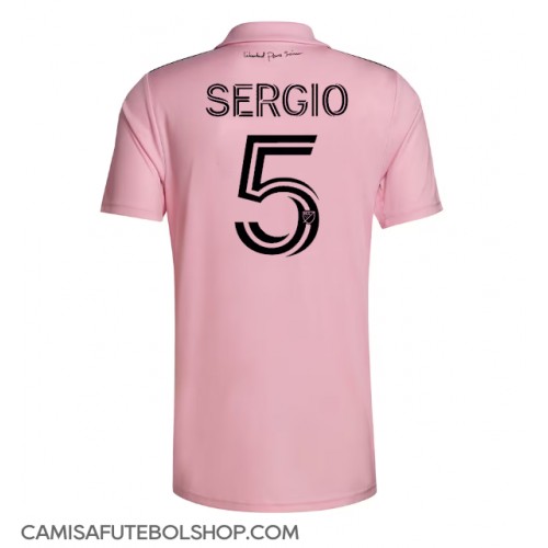 Camisa de time de futebol Inter Miami Sergio Busquets #5 Replicas 1º Equipamento 2023-24 Manga Curta